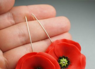 Birthday Gifts Inspiration : Boucles d'oreilles pavot fleur de coquelicot rouge par Segitanna