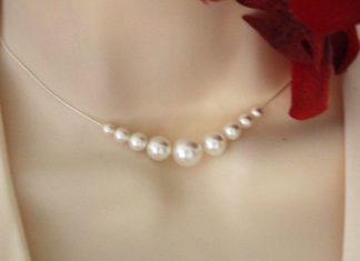 Birthday Gifts Inspiration : Bridal pearl necklace in Sterling Silver – wedding bridal jewelry, elegant neckl…