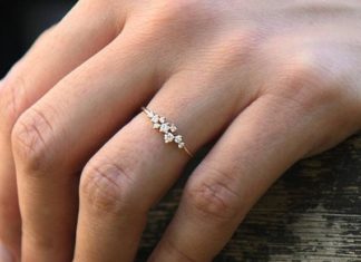 Birthday Gifts Inspiration : Cluster bague en or 14 k / diamant bague de Cluster unique diamant bague empilab…