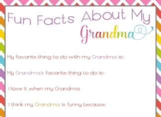 Birthday Gifts Inspiration : Fun Facts About My Grandma- fun free printable Mother's Day or birthday gift…