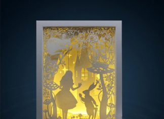 Birthday Gifts Inspiration : Lightbox papier au pays des merveilles Alice coupé boîte à lumière veilleuse…