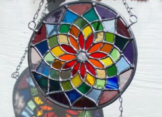 Birthday Gifts Inspiration : Stained Glass 'Rainbow Mandala Dream Catcher',Sun Catcher,Window or Wall…