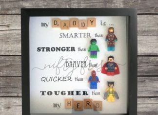 Birthday Gifts Inspiration : Umrahmt von Superhelden Lego kompatibel Minifigur Wanddisplay