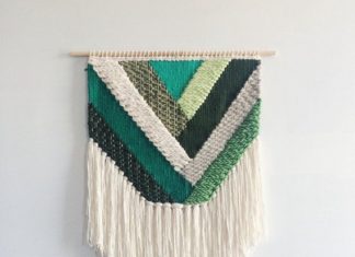 Birthday Gifts Inspiration : Émeraude de tissage géométrique | Tenture tissée à la main