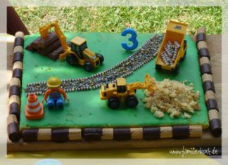Birthday Inspiration: Baustellenkuchen als Kindergeburtstagskuchen für die Mottoparty Baustelle mit B…
