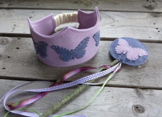 Birthday Inspiration: Butterfly Princess felt crown and fairy wand