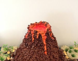 Birthday Inspiration: Chocolate Crackle Volcano Cake, use the giant twizlers out of the top for shooti…