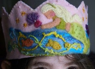 Birthday Inspiration: Custom Waldorf Crown, organic, needle felted, plant dyed wool – Mermaid #tillyti…