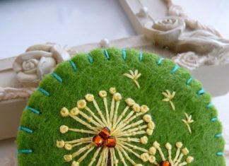 Birthday Inspiration: Dandelion inspired handmade felt brooch