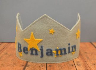 Birthday Inspiration: Felt Star Crown, Personalized, Wizard, Space, Birthday Crown, Blue, Boy Crown