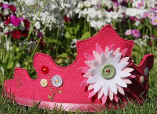 Birthday Inspiration: Inspiration – such a cute felt crown with flower and buttons
