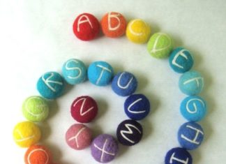Birthday Inspiration: Needle felt alphabet balls… Your preschooler will delight in playing with thes…