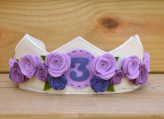 Birthday Inspiration: Small Felt Crown Birthday Crown Roses Pink by pixieandpenelope, $30.00