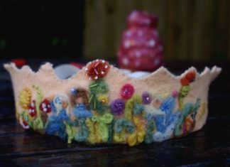 Birthday Inspiration: Waldorf Birthday Crown organic plant dyed wool by tillytilda, $24.99