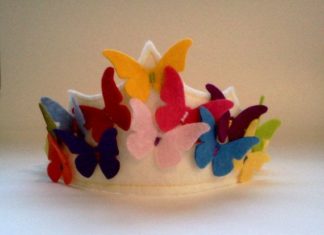 Birthday Inspiration: felt butterfly crown – One for G, and one for Baby B. Easy peasy, and turned out…