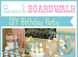 Birthday Party : Adorable Beach Boardwalk birthday party idea from TheDomesticHeart.com