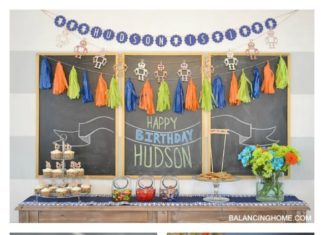 Birthday Party : DIY Robot Birthday Decor. Super easy party ideas and crafts. Perfect for a baby&…