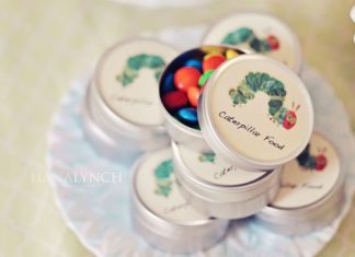 Birthday Party Inspiration : Each child received a little container of “caterpillar food” — aka M&M's! …