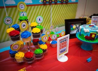 Birthday Party Inspiration : Puns like “choo-choo-chose a treat” carried throughout all the party printables.