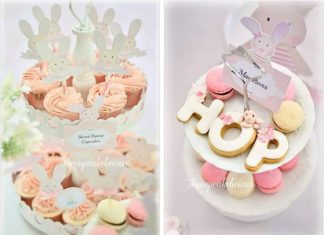 Birthday Party Inspiration : Shabby Chic Bunny Themed 1st Birthday Party with SUCH CUTE IDEAS via Kara’s Part…