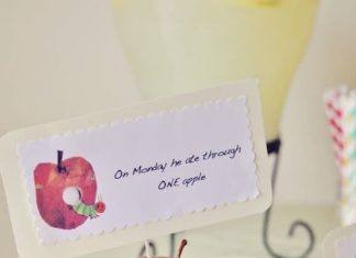 Birthday Party Inspiration : So creative! Fruits eaten by the caterpillar in the picture book — like apples…