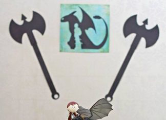 Birthday Party Inspiration : The cute Hiccup and Toothless cake was the centerpiece of the table and it was d…