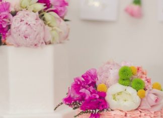 Birthday Party Inspiration : The partyscape is simple yet beautiful, and the floral details . . . breathtakin…