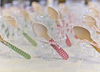 Birthday Party Inspiration : These yogurt parfait cups and chevron spoons are just darling — and that's…