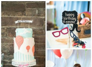 Birthday Party Inspiration : Up, up, and away! This hot air balloon party is just precious! From the darling …
