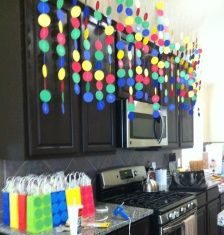 Birthday Party : LEGO Birthday Party. Like this idea but instead of circles make them rectangular…