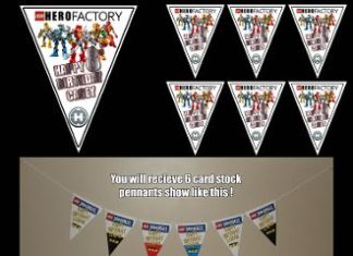 Birthday Party : LEGO HERO FACTORY 6 TRIANGLE PENNANTS … this is for you @Christina Childress C…