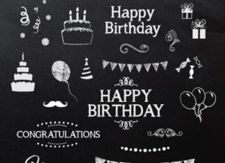 Happy Birthday Wiches : Chalkboard clipart birthday: Digital clip art CHALKBOARD by Grepic