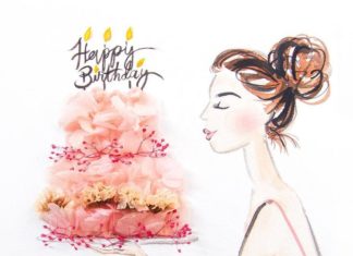 Happy Birthday Wiches : floral birthday cake