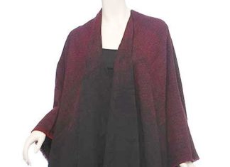 Birthday Gifts Ideas : Ombre Black Burgundy Jacquard Wrap