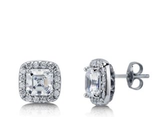 Birthday Gifts Ideas : 1.8CT Cushion Cut Halo Russian Lab Diamond Earrings Birthday Graduation Wedding …