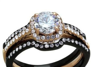 Birthday Gifts Ideas : 1CT Perfect Round Diamond Cut Halo Solitaire Russian Lab Diamond Rose Gold & Bla…