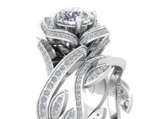 Birthday Gifts Ideas : 2.51CT Russian Lab Diamond Engagement Promise Wedding Floral Ring Bridal Set
