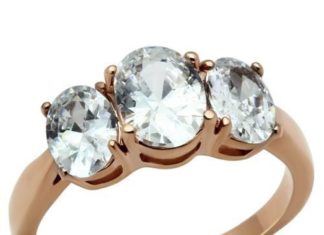 Birthday Gifts Ideas : 3.9CT Perfect 14K Gold Three Stone Journey Russian Lab Diamond Promise Engagemen…