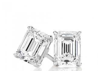 Birthday Gifts Ideas : 3TCW Emerald Cut Russian Lab Diamond Earrings Birthday Graduation Wedding Annive…