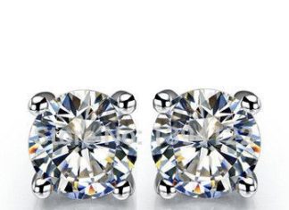Birthday Gifts Ideas : 4CT Round Cut Russian Lab Diamond Solitaire Stud Earrings