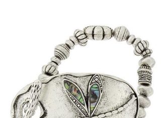 Birthday Gifts Ideas : Antique Silver with Multi Color Abalone Shell Dragonfly Bracelet