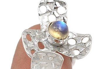Birthday Gifts Ideas : Art Nouveau Moonstone 925 Sterling Silver Heart Promise Ring