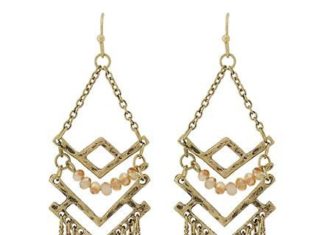 Birthday Gifts Ideas : Burnished Gold Dangle Beaded Earrings