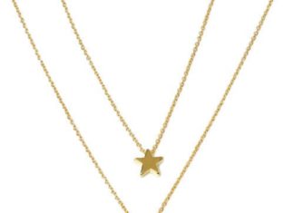 Birthday Gifts Ideas : Celebrity Inspired Gold Moon and Star Pendant Two Layer Necklace