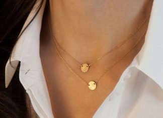 Birthday Gifts Ideas : Gold Two Layer Circle Pendant Necklace