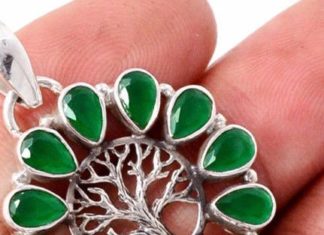 Birthday Gifts Ideas : Aventurine and Ruby Tree of Life Pendant
