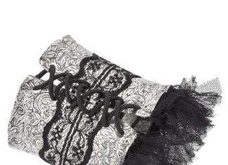 Birthday Gifts Ideas : HOT! Antique Printed Floral Silver & Black Lace Cuff Bracelet