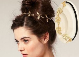 Birthday Gifts Ideas : Handmade Boho Greek Gold Leaf Hair Chain