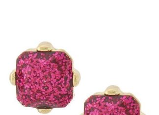 Birthday Gifts Ideas : Joy of London Sugar Stack Pink & Gold Glitter Stud Earrings