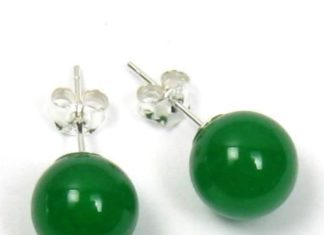 Birthday Gifts Ideas : Lucky 10mm Green Jade 925 Sterling Silver Stud Birthday Wedding Earrings